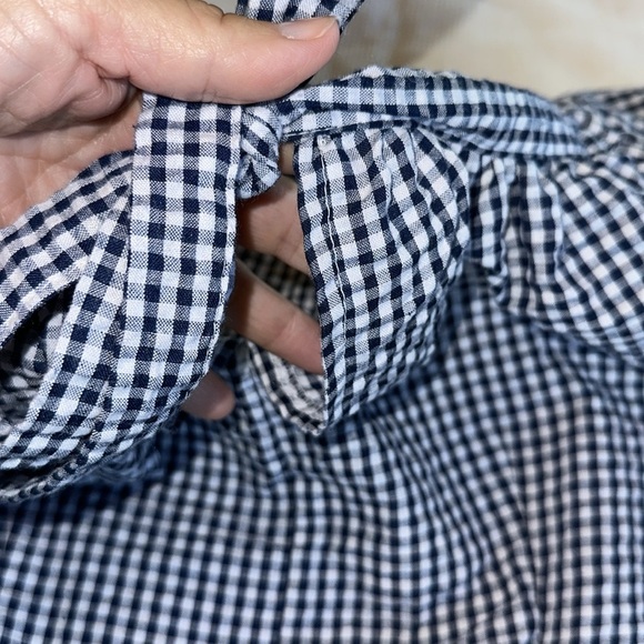 Pixie Market Gingham Check Women’s Off Shoulder Long Top Size Small - Picture 7 of 10